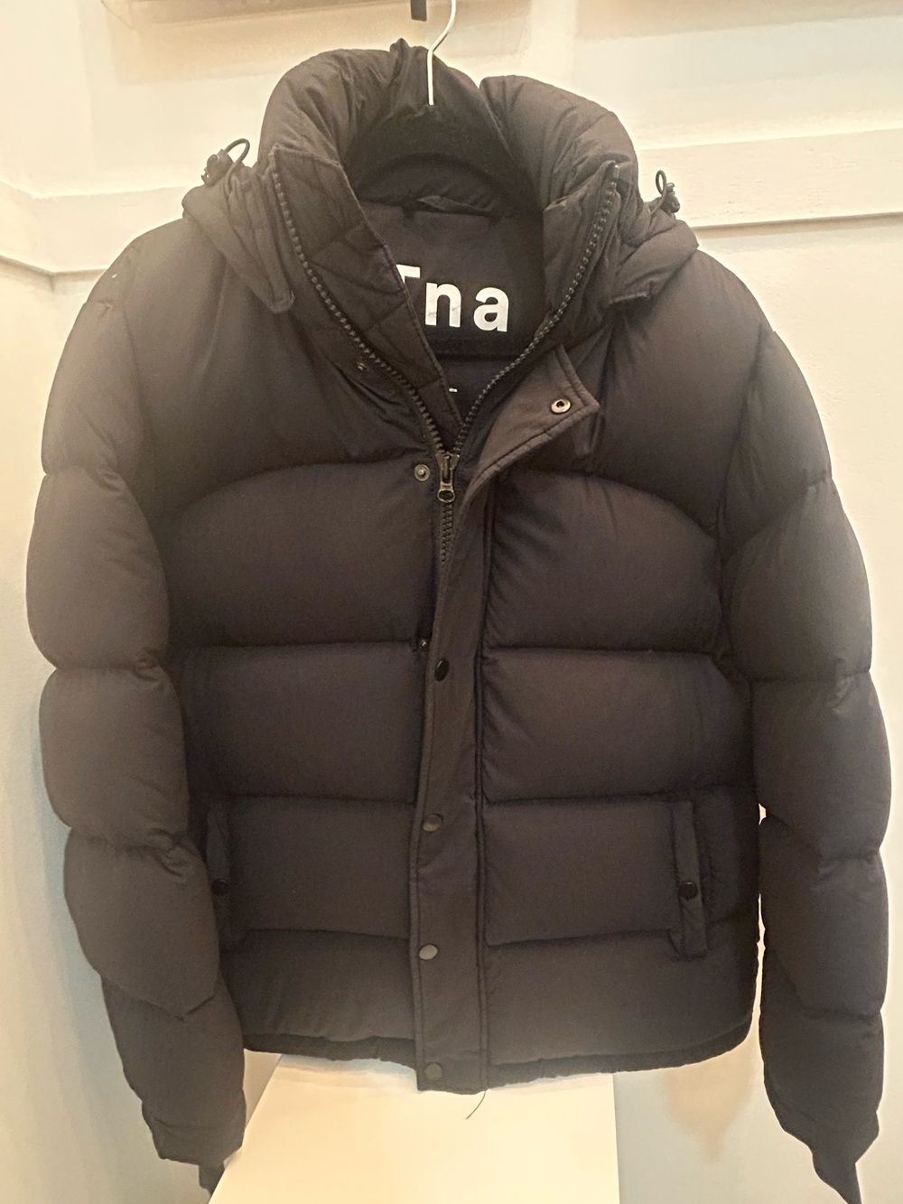 TNA Black Puffer Jacket with Hood